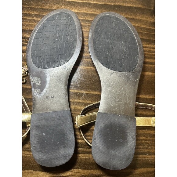 Diane Von Furstenberg Gold Brown Flat‎ Thong Sandals Ankle Strap Women's 8.5 - Picture 13 of 13